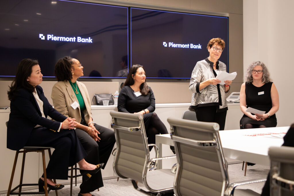 A panel for Douglass Residential College and Institute of Women’s Leadership, women leaders from Rutger’s alumni including Wendy Cai-Lee, Founder and CEO of Piermont Bank, Princess Belton, M.A., Director of Operations for Women of Color in the Arts, and Kristy Clementina Perez, Ed.D. Director of Percy E. Sutton SEEK Program at Baruch College. The moderator, Meghan Rehbein, Ed.D, Dean of Douglass Residential College, and Dr. Rebecca Mark helped contextualize the discussion as a intergenerational challenge.